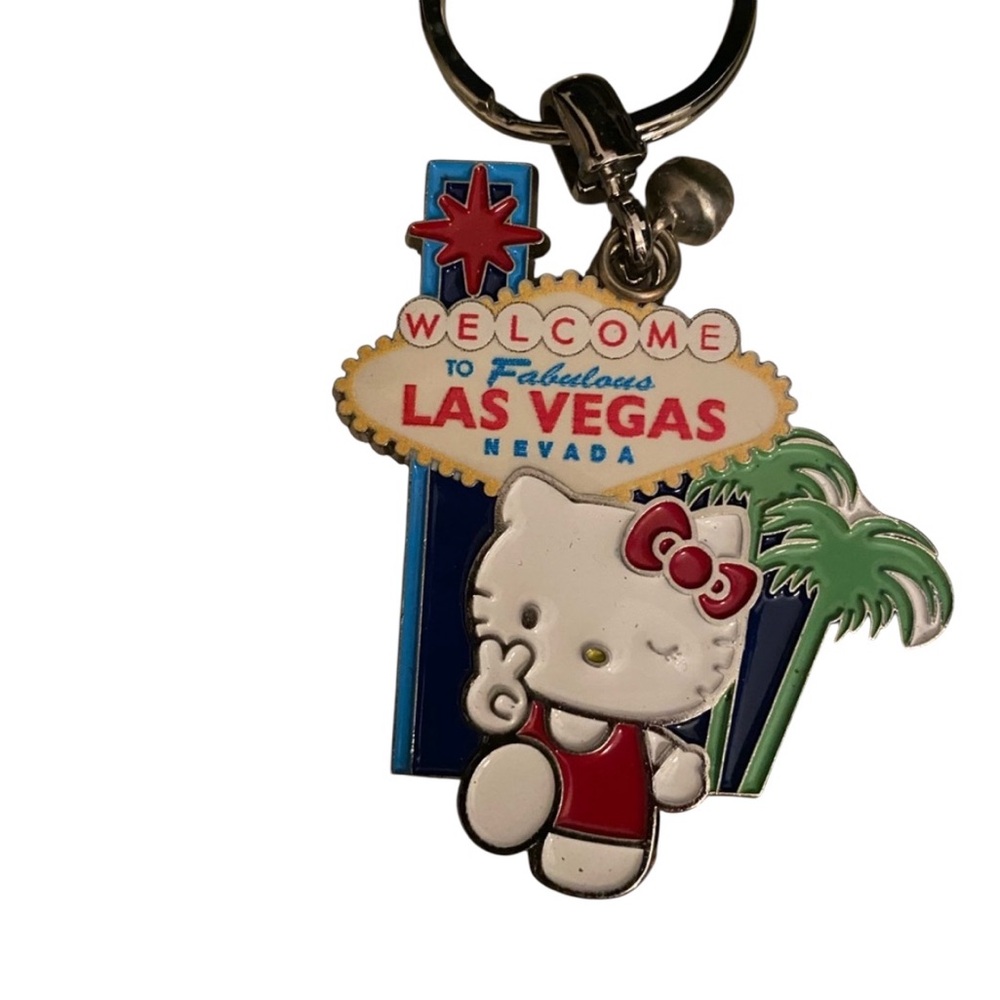 Hello Kitty Las Vegas Keychain Sanrio peace sign